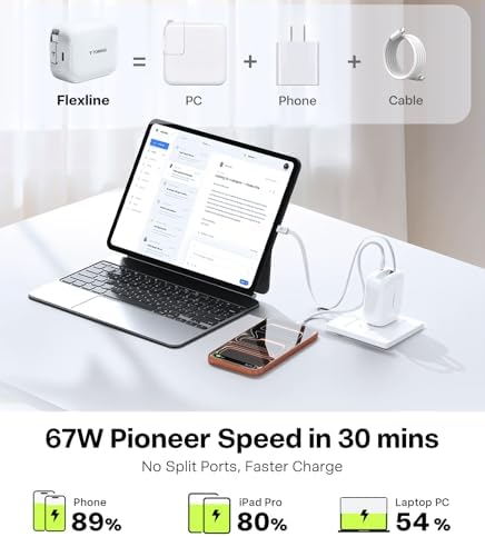 Fast Charging with Low-TEM Protection USB-C 67W Retractable Charger and case â€?Buy Together to Save 15%